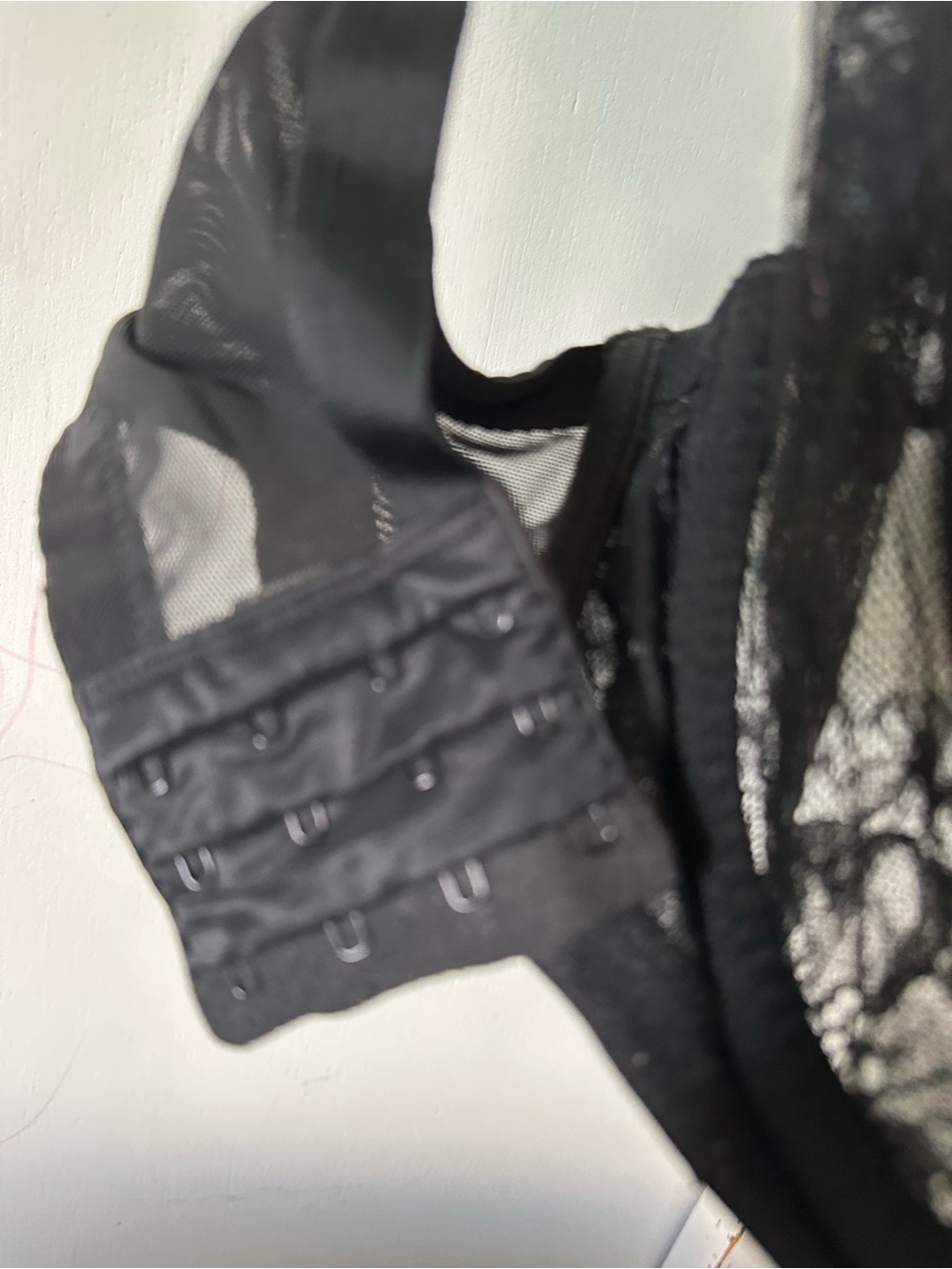 Black Lace Balconette Bra with Multicolor Embroidery 40DDD - Picture 3 of 6